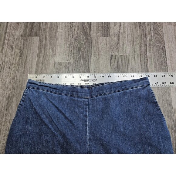 Alfred Dunner Womens 10 Blue Elastic Waist Pull On Casual Denim Soft - Picture 6 of 10